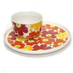 marimekko（マリメッコ） MINI-UNIKKO KIDS SET ウニッコ柄 キッズ用食器3点セット ホワイト／マルチカラー 43446 201 white／multi