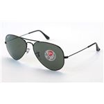 RayBan（レイバン） サングラス アビエーター RB3025 002／58 （並行輸入品） ブラック グレーグリーンポラライズド 偏光レンズ