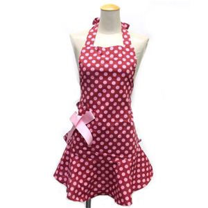 ジェシースティール セレブ愛用♪オシャレでキュートなファッションエプロン☆ Red and Pink Polka Dot ドット柄 レッド×ピンク 111-JS-68