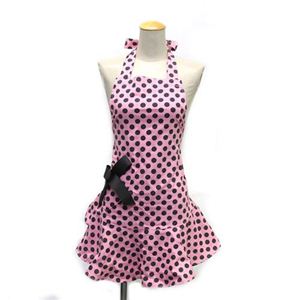 ジェシースティール セレブ愛用♪オシャレでキュートなファッションエプロン☆ Pink and Black Polka Dot ドット柄 ピンク×ブラック 111-JS-94D