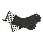 ジェシースティール Rubber Gloves セレブ愛用♪オシャレでキュートなゴム手袋☆キッチングローブ White with Black Deco Dot ドット柄 ブラック 802-JS-140K