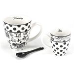 ジェシースティール セレブ愛用♪キュートなマグカップ2P＆スプーンセット☆Mommy＆Me Caf? Toile（カフェ・トワレ） 49012