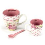 ジェシースティール セレブ愛用♪キュートなマグカップ2P＆スプーンセット☆Grandmather＆Me Autumn Rose Floral（オータム・ローズ・フローラル） 49015