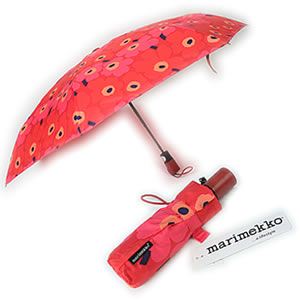 marimekko（マリメッコ） ウニッコ柄 ワンタッチ ミニオート 折りたたみ傘 アンブレラ レッド 911 20 UNIKKO Red／Rouge