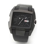 DIESEL（ディーゼル） メンズ 腕時計 Analog（アナログ） 注目のオールブラック レザーストラップ・ウオッチ DZ1430