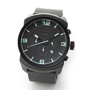 DIESEL（ディーゼル） メンズ 腕時計 Analog（アナログ） 注目のオールブラック・クロノグラフ ラバーストラップ・ウオッチ DZ4192