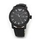 Emporio Armani（エンポリオ・アルマーニ） オールブラック メンズ・レザーストラップ・ウオッチ AR0496