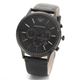 Emporio Armani（エンポリオ・アルマーニ） オールブラックカラーのレザーストラップ・クロノグラフウオッチ A...