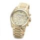 Michael Kors（マイケルコース） ラインストーンを囲ったオールゴールドカラーのラグジュアリーなクロノグラフウオ...