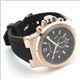 Michael Kors（マイケルコース） ピンクゴールド＆ブラックカラーののラバーストラップ、クロノグラフウオッチ MK8184 - 縮小画像3