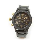 NIXON（ニクソン） THE 42-20 CHRONO（フォーティーツートゥエンティー・クロノ） つや消しマットブラックにゴールドの差し色が映えるモテ系ウオッチ A037-1041