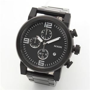 NIXON（ニクソン） THE RIDE （ライド） メンズ・デカ系・オールブラック・クロノグラフ・ブレスウオッチ A347-001