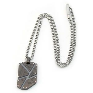 DIESEL（ディーゼル） ブレイブマンロゴ プレート ネックレス ガンメタル DX0475040