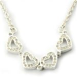 FOLLI FOLLIE（フォリフォリ） Heart4Heart Necklace ハート4ハート ネックレス シルバー クリスタル 3N1F033C