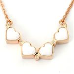 FOLLI FOLLIE（フォリフォリ） Heart4Heart Necklace ハート4ハート ネックレス ピンクゴールド ホワイトエナメル 3N1T006RW