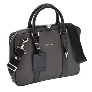 Bvlgari（ブルガリ） WEEKEND ウィークエンド メンズ ビジネスバッグ ブリーフケース ダークグレー×ブラック 32541 CANVAS／BLK