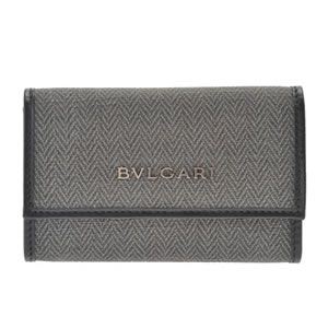 Bvlgari（ブルガリ） WEEKEND ウィークエンド 6連キーケース ダークグレー×ブラック 32583 CANVAS BLK