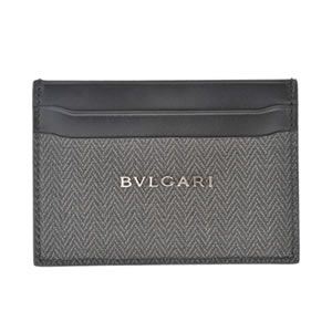 Bvlgari（ブルガリ） WEEKEND 名刺入れ カードケース ダークグレー×ブラック 32584 CANVAS／BLK