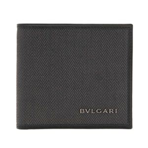 Bvlgari（ブルガリ） WEEKEND ウィークエンド 小銭入れ付 二つ折り財布 ダークグレー×ブラック 32581 CANVAS／BLK