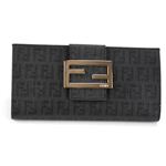 Fendi（フェンディ） ZUCCA ズッカ柄 FFロゴ Wホック 二つ折り長財布 ブラック 8M0032 YG1 F0KUR BLACK