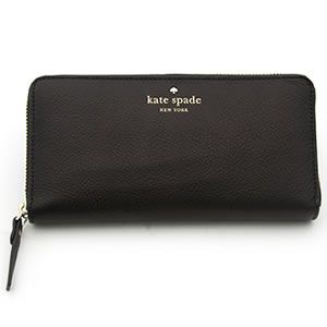 KATE SPADE（ケイトスペード） COBBLE HILL LACEY コブラヒル ラウンドファスナー長財布 ブラック PWRU1801 1 BLACK