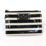 KATE SPADE（ケイトスペード） Stripe COIN PURSE キーリング付 コインケース 小物入れ ボーダー柄 ブラック／クリーム PWRU2735 17 BLACK／CREAM