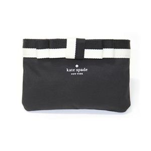 KATE SPADE（ケイトスペード） BARROW STREET リボンモチーフ キーリング付き コインケース 小銭・小物入れ ブラック／ホワイト PWRU2868 1 Black