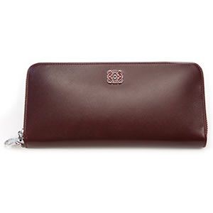 Loewe（ロエベ） アナグラム ラウンドファスナー長財布 LARGE ZIP AROUND WALLET POLISHED CALF バーガンディ 132 79 C19 7110 Burgundy