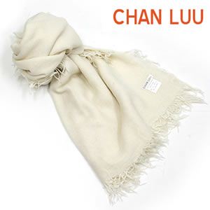 CHAN LUU（チャンルー） Cashmere and Silk Scarf カシミア＆シルクスカーフ 大判ストール マフラー エッグシェル アイボリー系 BRH-SC-140／Eggshell