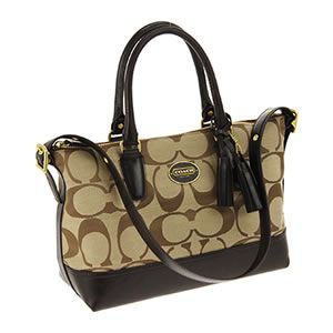 Coach（コーチ） レガシー シグネチャーモリーサッチェル 2WAY ショルダー・トートバッグ カーキ／マホガニー 21150 BKHMA