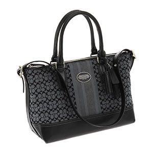 Coach（コーチ） レガシー シグネチャーストライプ モリーサッチェル 2WAY ショルダー・トートバッグ ブラック／グレー 21154 SBKGY