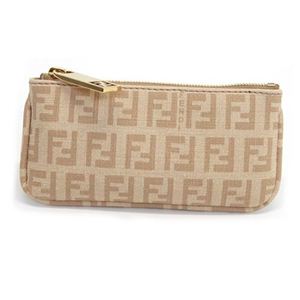 Fendi(フェンディ) BUSTINA ZUCCHIN ズッカ柄 FFロゴ キーリング付 コインケース マルチポーチ ベージュ×ミルクベージュ 8AP005 00YG1 F0QNN VACCHETTA GOLD