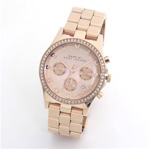 MARC BY MARC JACOBS（マークバイマークジェイコブス） ハイポリッシュ・ピンクゴールドカラーのレディス・クロノグラフ・ウオッチ MBM3118