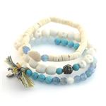 CHAN LUU（チャンルー） ストレッチ・シングルブレス 3本セット スカル＆ハートモチーフがキュート ターコイズブルー系ミックス BSZ-3313 BLU／AG