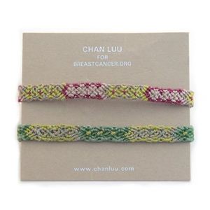 CHAN LUU（チャンルー） 1ラップ Friendship COLLECTION set 2 乳がんチャリティー 限定品 「Think Pink、Live Green」 をテーマにデザインされたペア・ミサンガ TH-BRC-5724BC