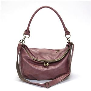 レガートラルゴ ナナメ掛けもOK レトロクラシカルな2WAY がま口 ショルダー・ハンドバッグ ピンク LJ-20052-PI