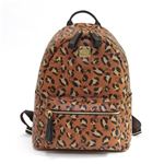 MCM（エムシーエム） MCMロゴ×レオパード柄 バックパック リュックサック ミディアム コニャック MMK 2AXV15 CO LEOPARD