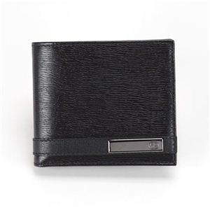 Gucci（グッチ） GGロゴメタルバー 型押しカーフ 二つ折り財布 小銭入れ無し ネイビー 233100 ARU0R 4009