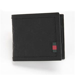 Gucci（グッチ） ラバーグッチシマ ウェブループ付 小銭入れ付 二つ折り財布 ブラック 237359 AF66N 1060