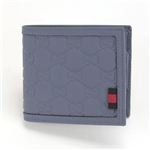 Gucci（グッチ） ラバーグッチシマ ウェブループ付 小銭入れ付 二つ折り財布 スカイブルー 237359 AF66N 4760