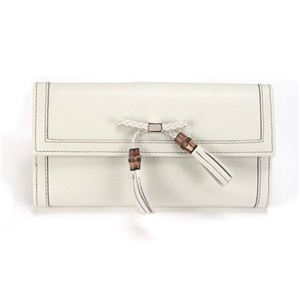 Gucci（グッチ） BELLA ベラ バンブーリボンタッセル付 カーフ Wホック 二つ折り長財布 オフホワイト 269981 A7M0G 9022