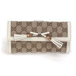 Gucci（グッチ） BELLA ベラ オリジナルGG バンブーリボンタッセル付 Wホック 二つ折り長財布 ベージュ／オフホワイト 269981 FWCGG 9761