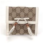 Gucci（グッチ） BELLA ベラ オリジナルGG バンブーリボンタッセル付 Wホック 二つ折り財布 ベージュ／オフホワイト 269984 FWCGG 9761
