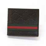 Gucci（グッチ） グッチシマ ウェブ 二つ折り財布 小銭入れ無し ブラック 138042 A0VBR 1060