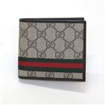 Gucci（グッチ） GGプラス ウェブ 小銭入れ付 二つ折り財布 ベージュ／ココア 138073 KGD8R 9791
