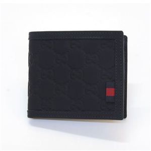 Gucci（グッチ） ラバーグッチシマ ウェブループ付 二つ折り財布 小銭入れ無し ブルー 225826 AF66N 8497