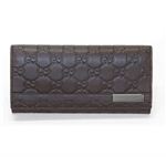 Gucci（グッチ） グッチシマ GGロゴメタルバー 小銭入れ付 二つ折り長財布 チョコレート 233112 AA61R 2019