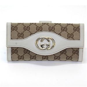 Gucci（グッチ） SUKEY スーキー オリジナルGG Wホック 二つ折り長財布 ベージュ／ミスティックホワイト 282426 FAFXG 9761