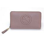 Gucci（グッチ） SOHO エンボス加工インターロッキングG ラウンドファスナー長財布 ピンクベージュ 308280 A7M0G6812