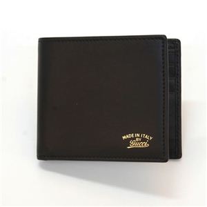 Gucci（グッチ） トレードマーク カーフ 二つ折り財布 小銭入れ無し ブラック 308789 AP00G 1000